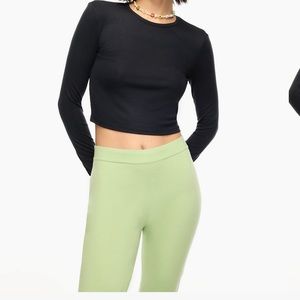 Aritzia Sunday Best Black Long Sleeve Crop Top